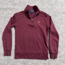 Polo Ralph Lauren 1/4 Zip Pullover Boys 6 Burgundy Red Pony Logo Classic