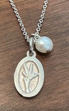 Walt Disney Gallery TINKER BELL Pendant w/ Chain Pearls Sterling MINT