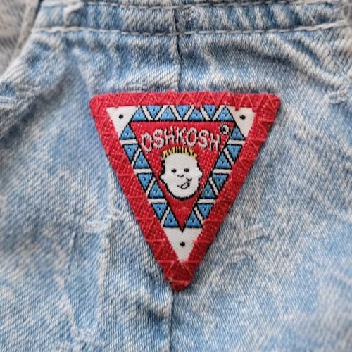 Mono OshKosh B'gosh Vintage Años 90 Lavado Ácido Claro Denim Cambray Burbuja 24 Mos - Imagen 4 de 11