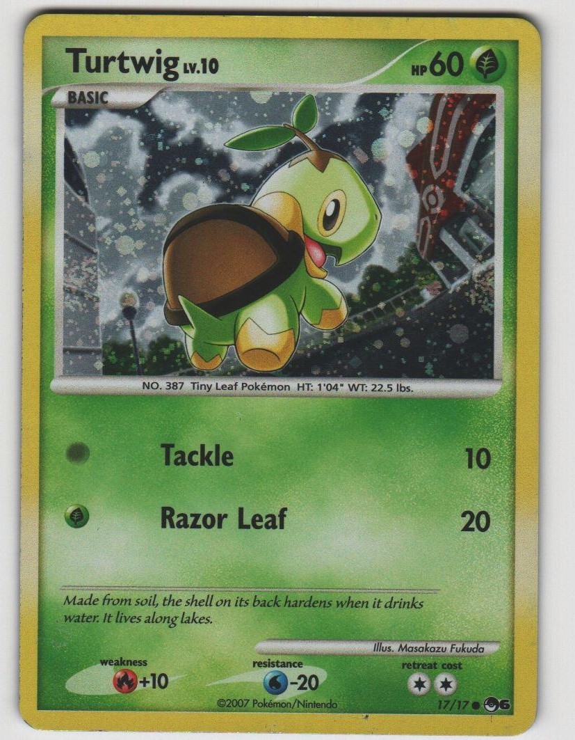 Turtwig Common POP Series 6 17/17 Holo Near Mint Pokemon