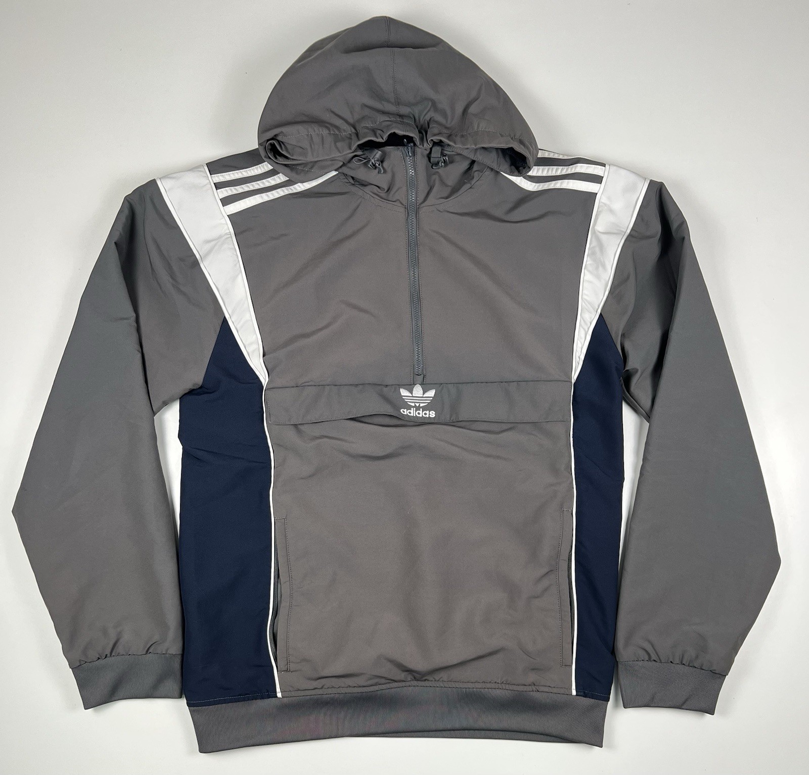 Adidas Giacca a Vento Grigio Bianco Taglia S Uomo Men Grey White Light Jacket