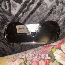 Versace VE2140 Aviator Sunglasses Black Frame Gray Mirrored Lenses 135mm