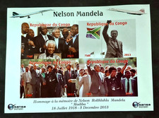 2013 NELSON MANDELA IMPERF VF SHEET FRANCE CONGO (K11)