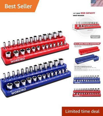 Heavy-Duty 1/4-Inch Magnetic Socket Organizer Set for Universal Socket Storage