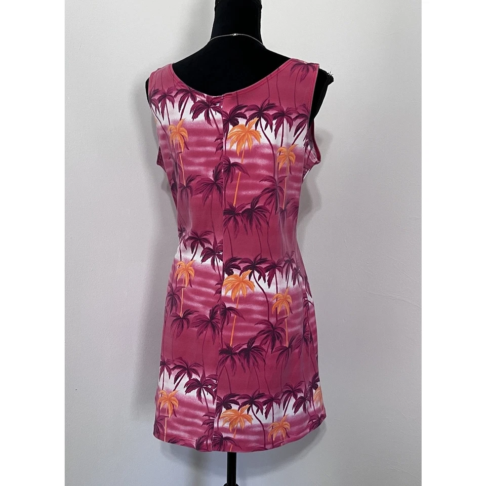 Vestido Tropical Corto Grande Palmeras Años 90 Y2K Royal Creations Hecho en Hawaii Foto 3 de 4