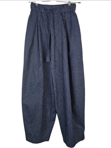 TOAST Bronwen Indigo Striped Trousers XS BNWT Blue Wide Leg Cotton RRP £165