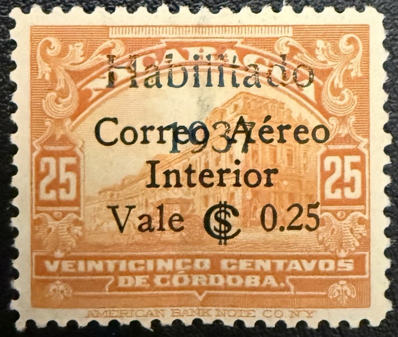 Argentina 1934 Airmail Provisional Cv$20