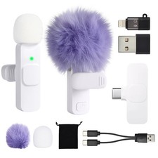 USB C Phone Microphone for iphone Android Tablet ipad PC Wireless Lavalier Mi...