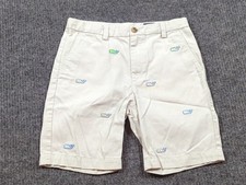 Vineyard Vines Shorts Boys 8 Beige Flat Front Chino AOP Whale Cotton