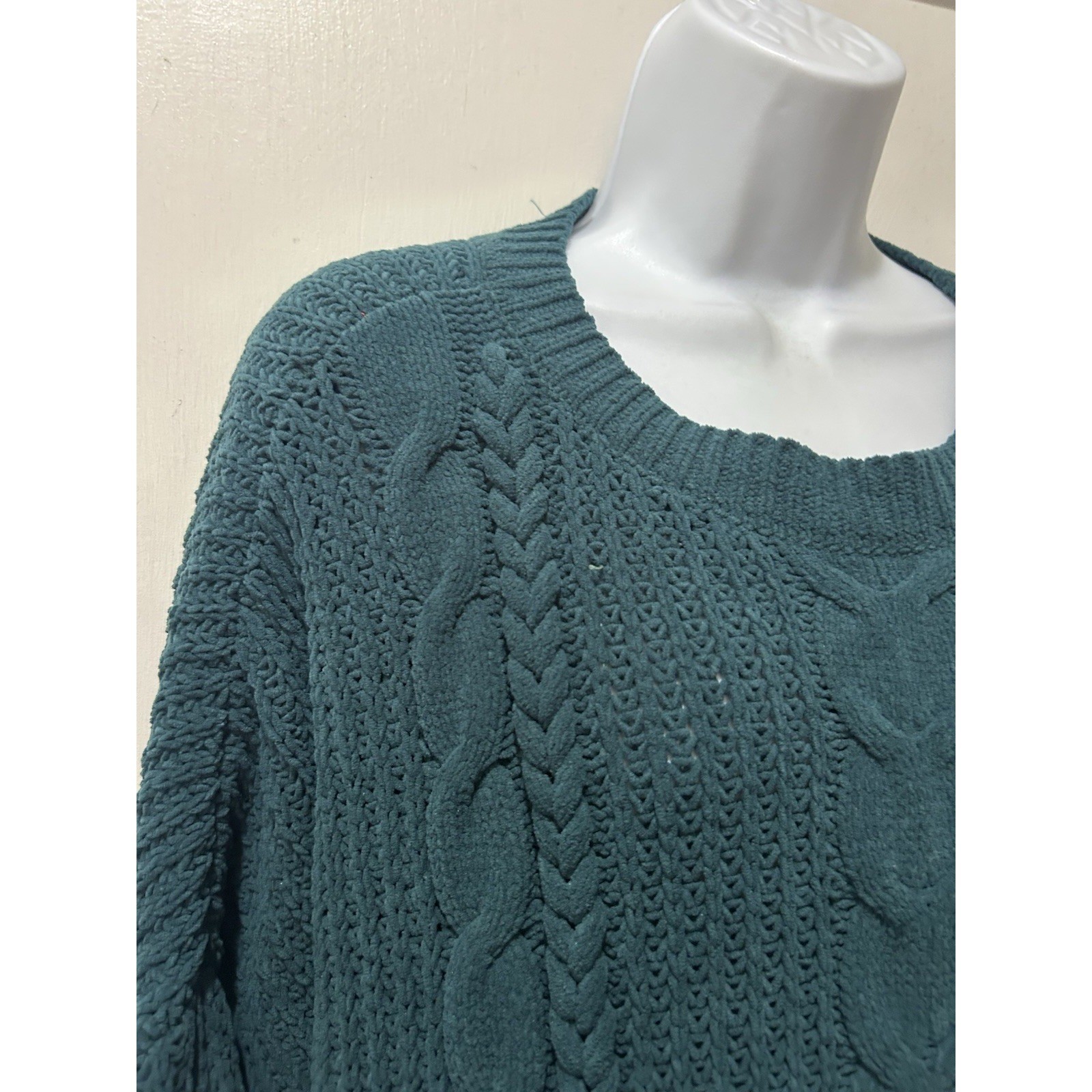 Universal Thread large Cable Knit Sweater Teal Gr… - image 6