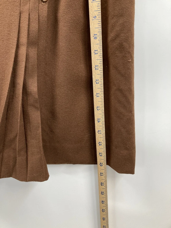 Falda plisada con botones envolvente Christian Dior de colección pura lana para mujer 10 marrón” Foto 4 de 4