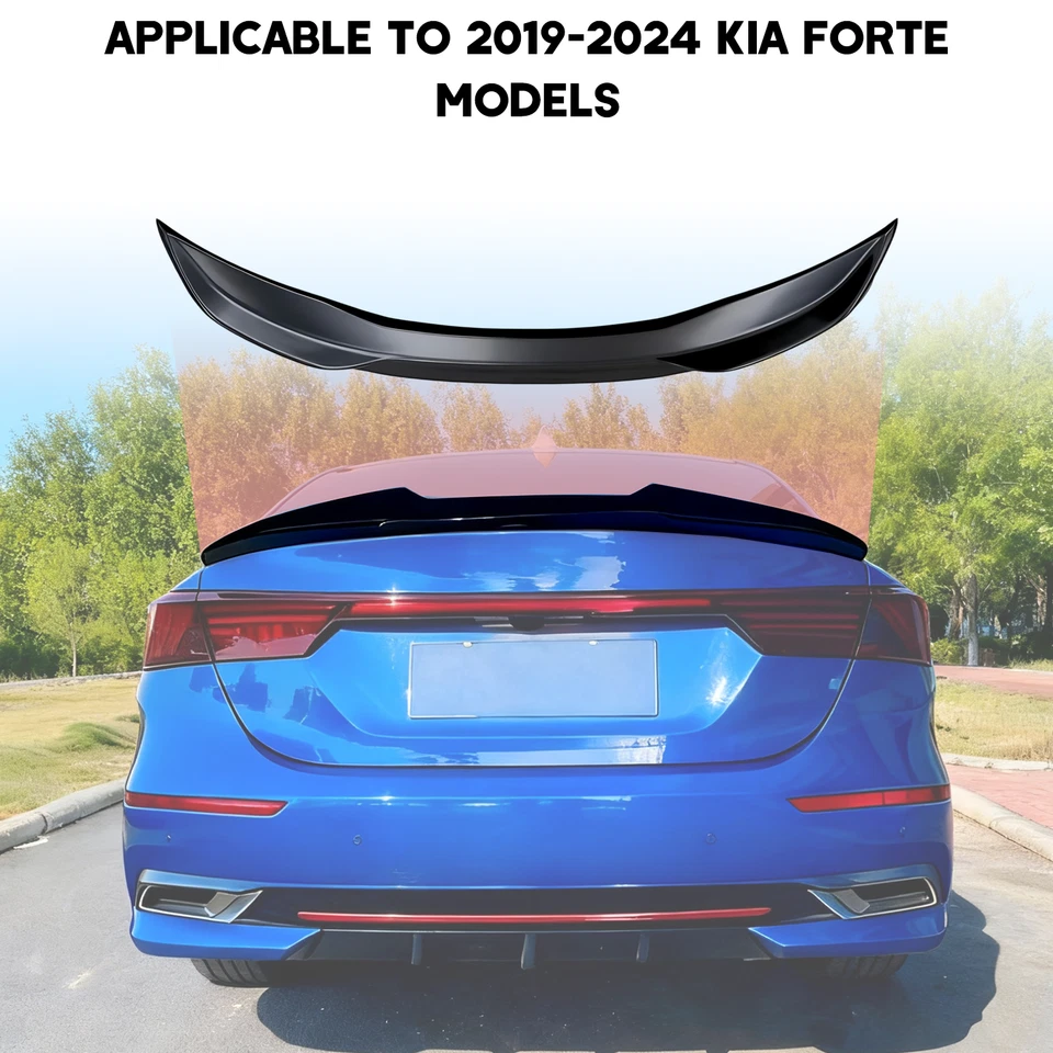 Alerón trasero negro brillante para Kia Forte 2019-2024 Foto 3 de 4