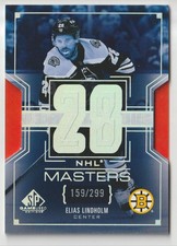 2025-26 SP GAME USED NHL MASTERS ELIAS LINDHOLM 159/299 BOSTON BRUINS #NM-2