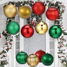 12 Pcs 6 Inch Extra Large Christmas Ornament Ball Jumbo Shatterproof Hanging ...