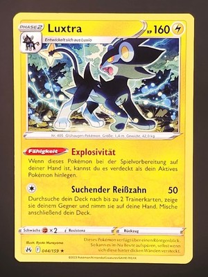 Luxtra 044/159 NM DE Zenit der Könige Rare Pokémon Karte Sammler