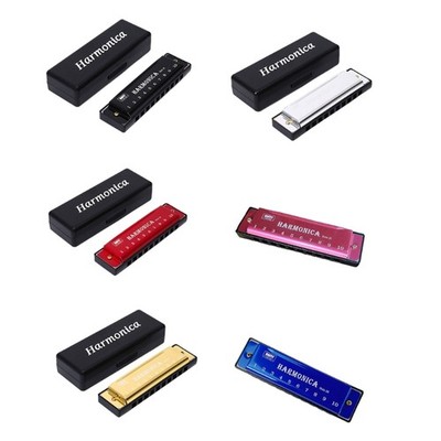 Premium 10 Hole Harmonica with Metal and ABS Resin Comb Ensures Bright