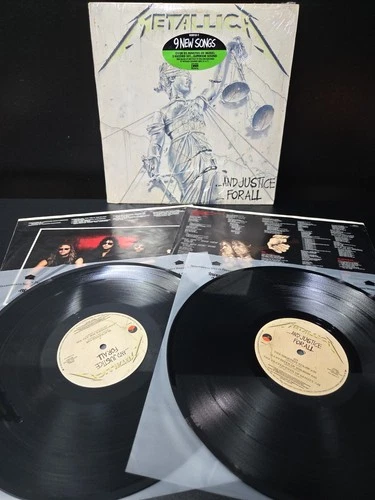 Metallica And Justice For All 2lp Vinyl 1988 1st Masterdisk Press Shrink/Hype EX