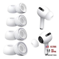 4 Pairs Replacement Ear Tips Compatible with AirPods Pro 1st/2nd Gen, White