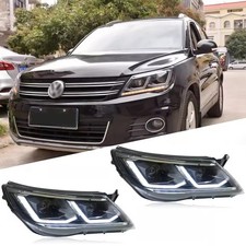 For Tiguan Headlights 2007-2012 Upgrade DRL Dynamic Turn Signal LED Headlight