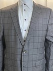 Hugo Boss Lanificio TESSE Bielle Gray Plaid Blazer sportCoat Elbow Patch Size44L — photo 7