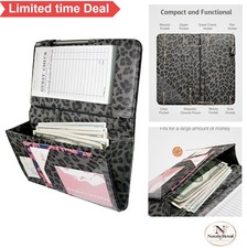 Server Book for Waitress 8 Pockets Zipper Magnetic Closure 9 x 5 PU Leather