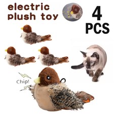 4 Bird Cat Toy Simulated Chirping Bird Interactive Cat Toy Rechargeable