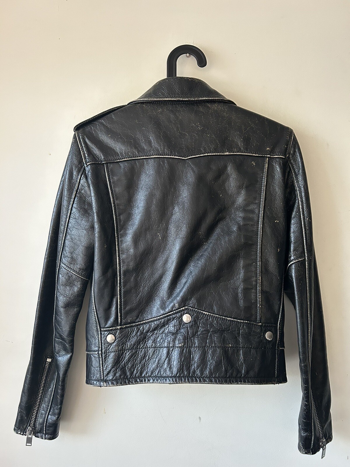 Giacca in pelle effetto invecchiato Saint Laurent taglia F38