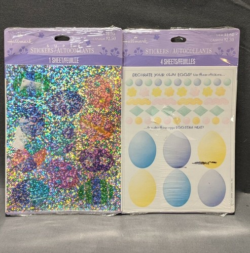 Hallmark Karten Ostereier Stickerbögen Eier dekorieren 2 Stück neu versiegelt