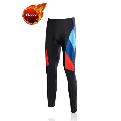 2024 Men's Winter Cycling Pants Long Fleece Thermal Bike Cycle Padded Tights - Picture 12 of 36