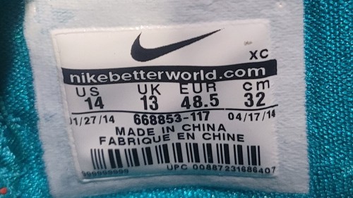 TACCHETTI NIKE VAPOR SPEED 3/4 TD CALCIO UOMO NFL COLORI DELFINI TAGLIA 14 - Foto 3 di 13
