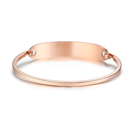 Rose Gold Women Medical Alert ID Bracelet Cuff Bangle Personalize Custom Engrave - Picture 8 of 14