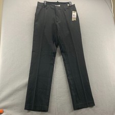 Kenneth Cole Reaction Pants Mens 32x32 Black Dress Pants Flat Front Sretch Work