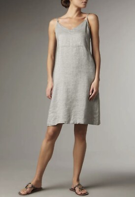 eileen fisher dress EILEEN FISHER LINEN MIDI DRESS XLARGE main image 0
