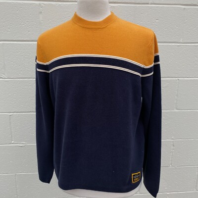 VINTAGE Abercrombie & Fitch Sweater Adult Large Blue Yellow