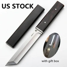 Hunting Knife Tactical Japanese Short Sword Katana Army D2 Steel Blade Sharp US