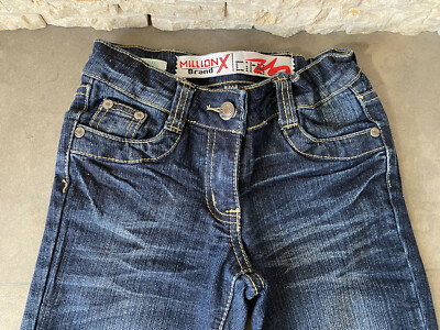 Million X Brand Mädchen Jeans Gr. 128, blue denim (wurde nie getragen) 