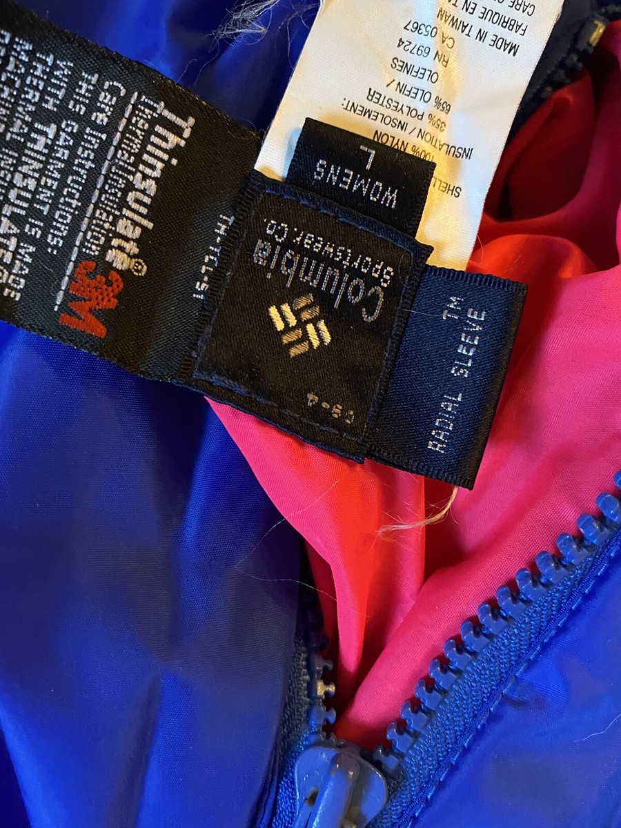 Vintage 90's Columbia Reversible Jacket Large Neon Thinsulate Pink