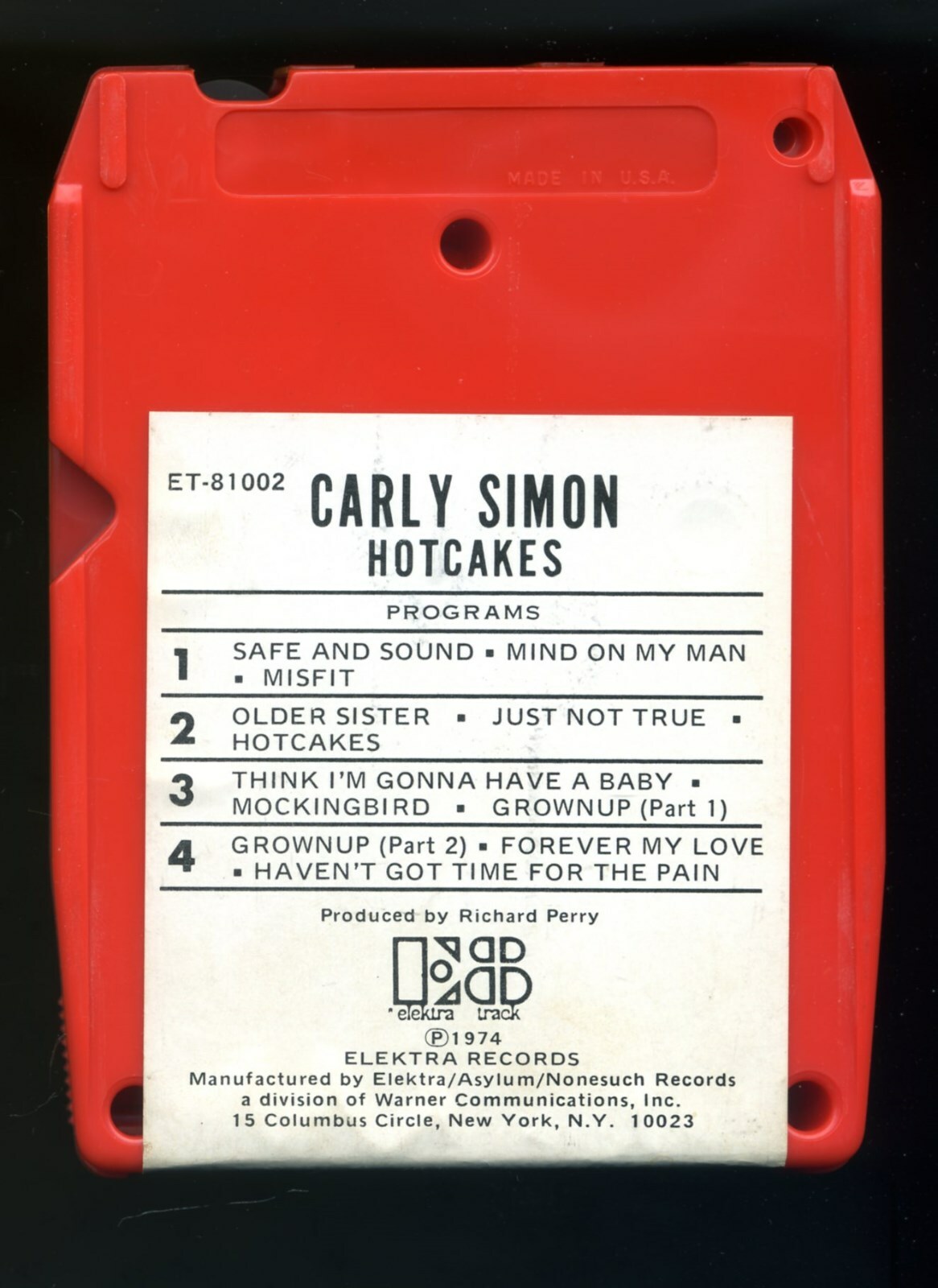 Carly Simon Hotcakes 8 Track Tape For Sale Online Ebay ebay
