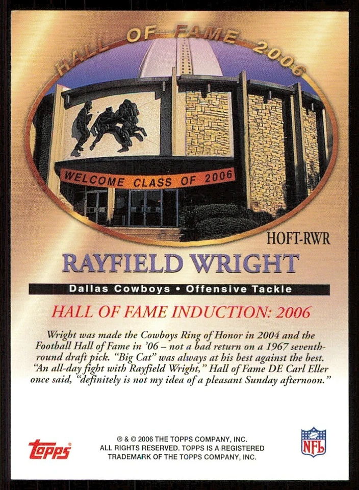 2006 Topps Hall of Fame Tribute #RWR Rayfield Wright - Image 2 of 2