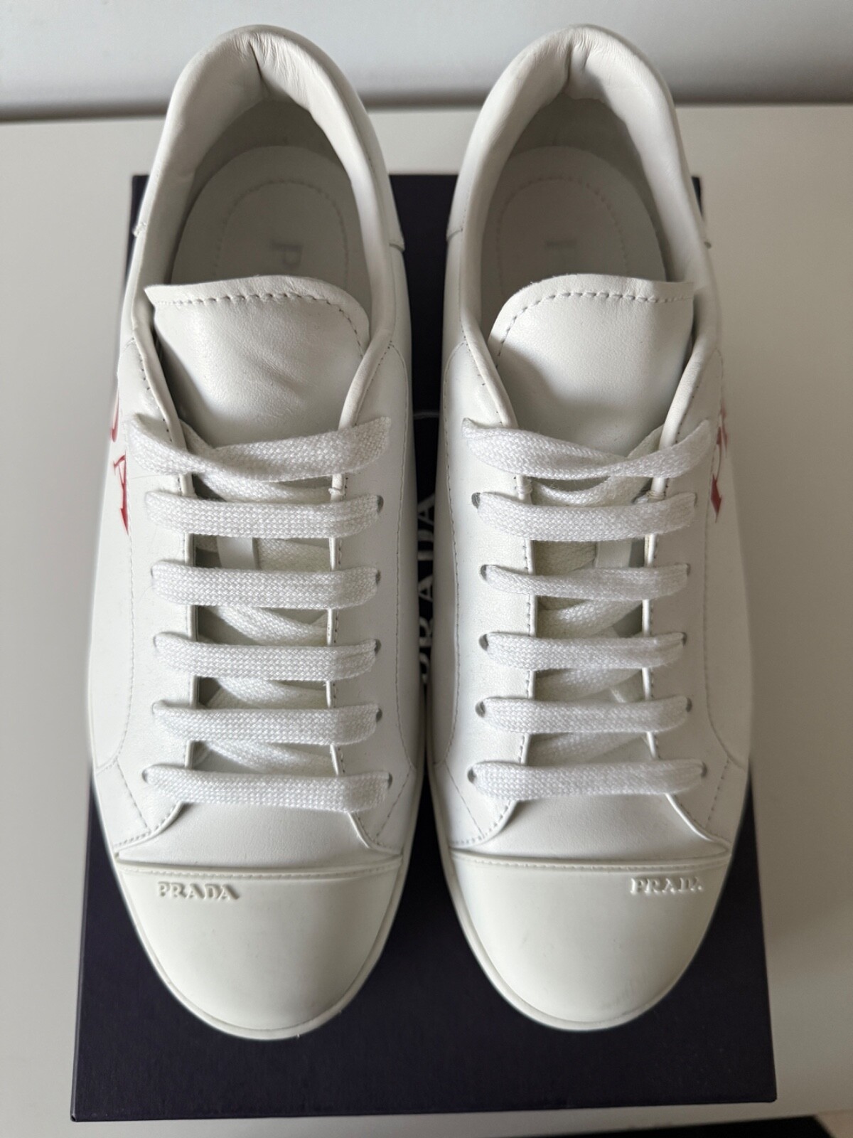 Sneakers da ginnastica donna Prada Pelle bianca con