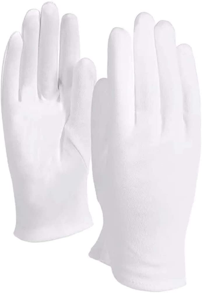 10Pairs White Cotton Gloves Large Size for Art Handling Crafting Coin