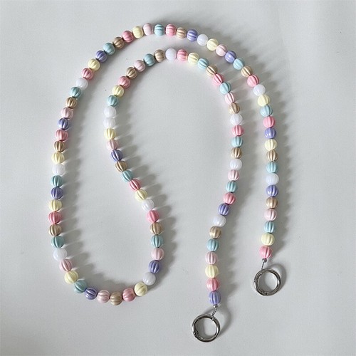 Crossbody Lanyard Necklace Strap Macaron Color Beads Universal Long Hanging Rope - Zdjęcie 10 z 11