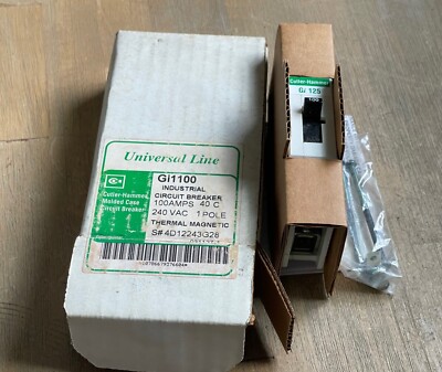 CUTLER HAMMER Gi125 Gi1100 UNIVERSAL LINE CIRCUIT BREAKER 100A 1 POLE 240VAC NEW