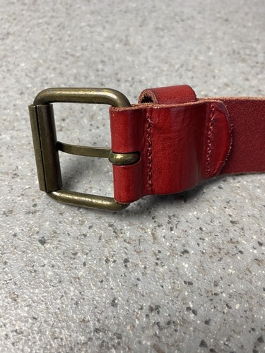 Vintage Kew Belt Leather Red 36 Waist Made In Italy Superb Quality - Picture 7 of 14