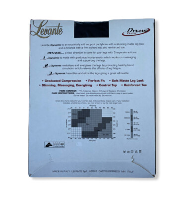Levante Dynamic Sheer Energising Support Pantyhose Nero 3 Tall