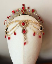 Professional Ballet Headpiece Tiara Esmeralda Arabian Gold Child Adult