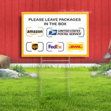 Package Delivery Sign Instructions for Amazon, Fedex, DHL, Ups, Usps Yard Sign