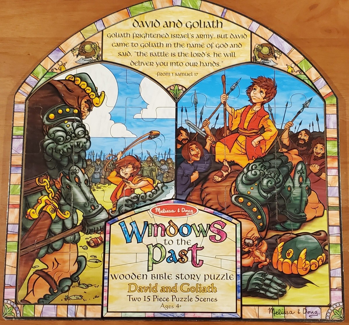 Melissa & Doug Windows of the Past David and Goliath Wood Puzzle