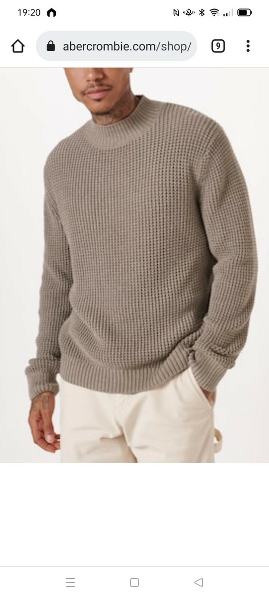 Abercrombie and fitch Waffle Mockneck Light Size