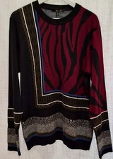 NEW Men's Roberto Cavalli 100 Wool Crew Neck Sweater Size LARGE ITALY
